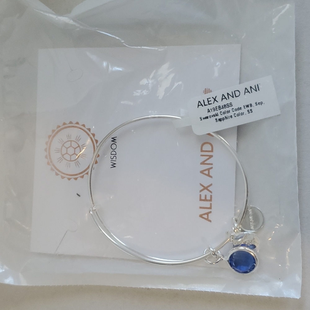 Alex and Ani Sapphire Swarovski stone , Wisdom